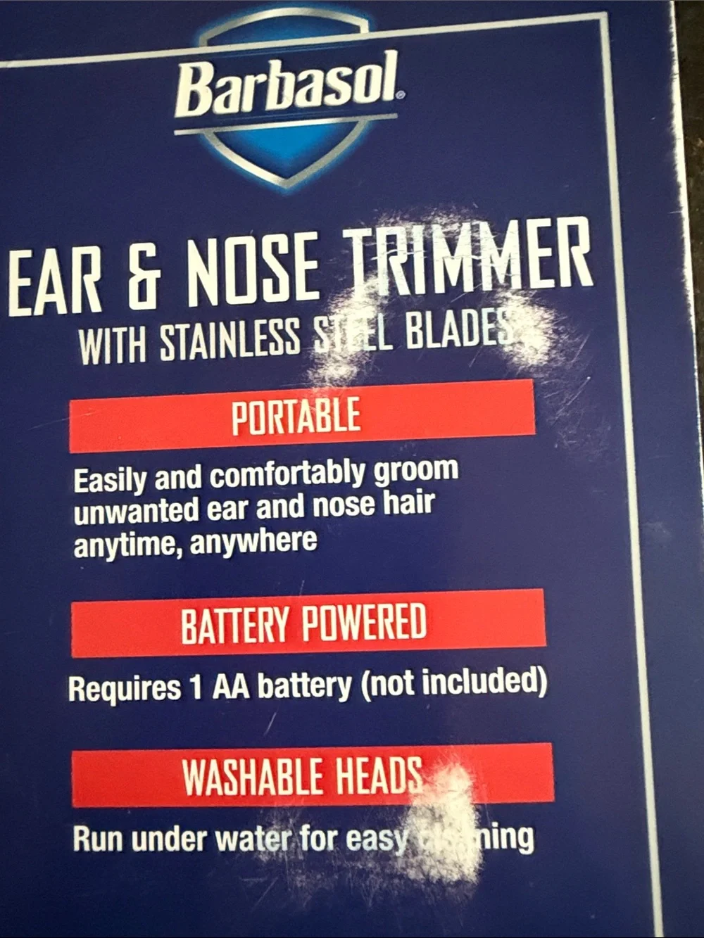 BARBASOL EAR & NOSE HAIR TRIMMER MENS GROOMING TRAVEL PERSONAL CARE